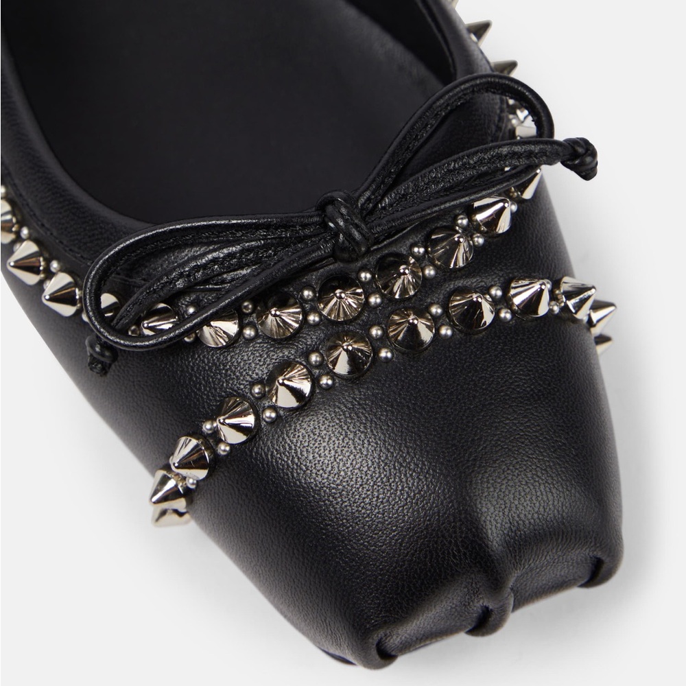 BNIB Christian Louboutin Mamadrague Spiked Black Leather Ballet Flats, size 39 - Picture 15 of 16
